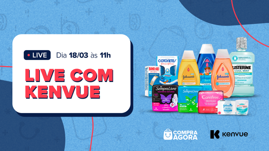 Banner promoção Live Kenvue Mês do Varejista 2026